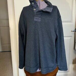 Field & Stream Pullover Sweater Navy Blue Ribbed Size XXL Button Neck Outdoor